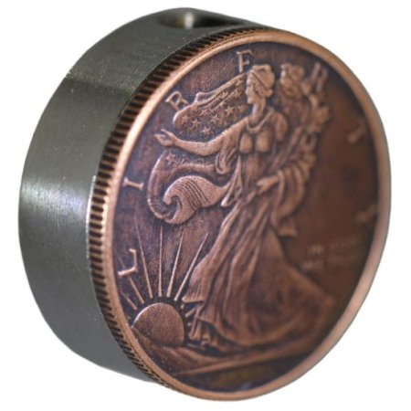 (image for) Walking Liberty Design In Copper (Black Patina) Stainless Steel Core Lanyard Bead By Barter Wear 