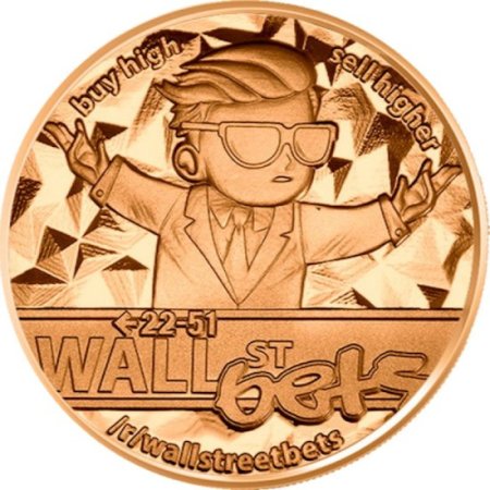 (image for) Wall Street Bets 1 oz .999 Pure Copper Round