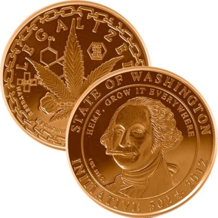 (image for) Washington State (Legalized Cannabis Series) 1 oz .999 Pure Copper Round