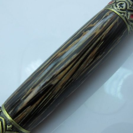 (image for) Wild Card Twist Pen in (Black Palm) Antique Brass