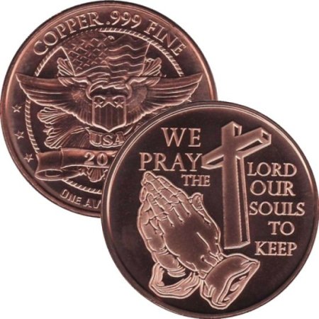 (image for) We Pray The Lord Our Souls To Keep (2013) 1 oz .999 Pure Copper Round 