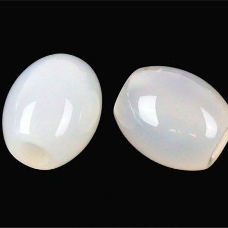 (image for) White Agate Gemstone Beads (Set of 2 Beads)