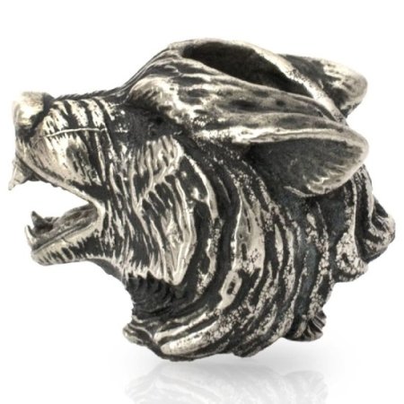 (image for) Wolf Bead in Nickel Silver by Russki Designs