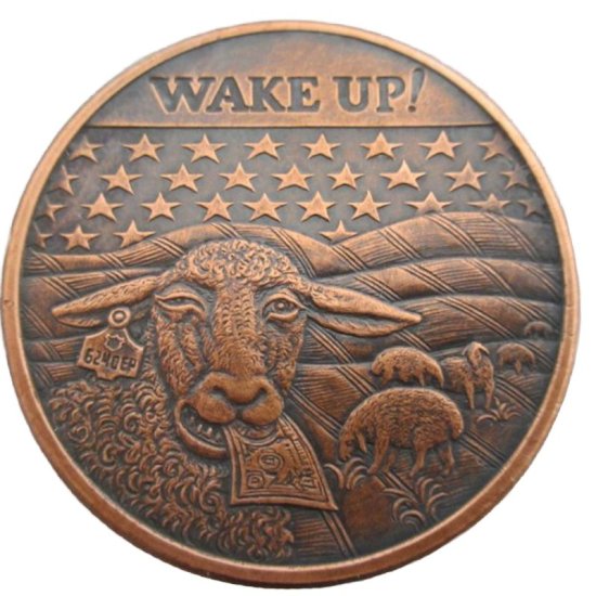 (image for) Wake Up! (Black Patina) 1 oz .999 Pure Copper Round (2014 - 2015)