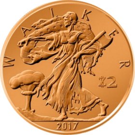 Walker 1 oz .999 Pure Copper Round (1st Design of the Zombucks Series)