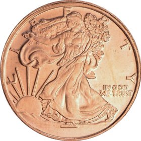 Walking Liberty Design (2012) 1 oz .999 Pure Copper Round