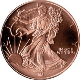 Walking Liberty Design (QSB Mint) 1 oz .999 Pure Copper Round