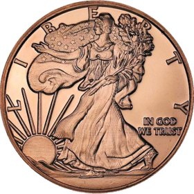 Walking Liberty 1 oz .999 Pure Copper Round (Presston Mint)