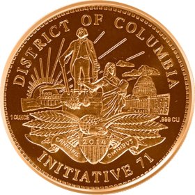Washington DC (Legalized Cannabis Series) 1 oz .999 Pure Copper Round