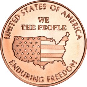 We The People (Enduring Freedom) 1 oz .999 Pure Copper Round (Presston Mint)