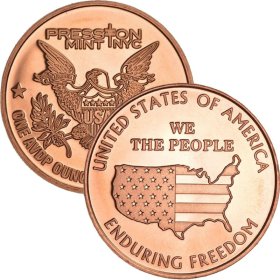 We The People (Enduring Freedom) 1 oz .999 Pure Copper Round (Presston Mint)