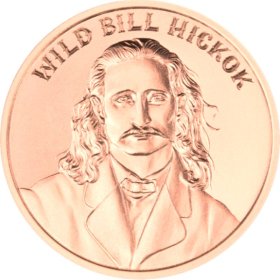 Wild Bill Hickok (Wild West Reverse) 1 oz .999 Pure Copper Round