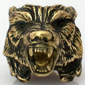 Wolf Bead in Brass by Russki Designs