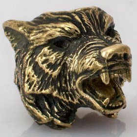 Wolf Bead in Brass by Russki Designs