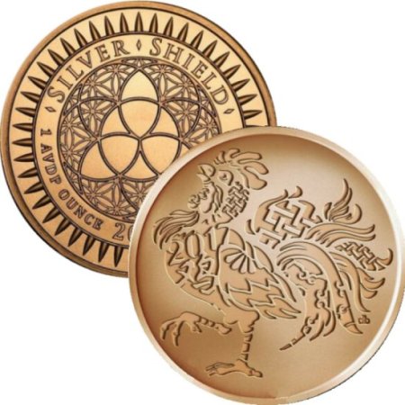(image for) Year of the Rooster V2 #32 (2017 Silver Shield Mini Mintage) 1 oz .999 Pure Copper Round