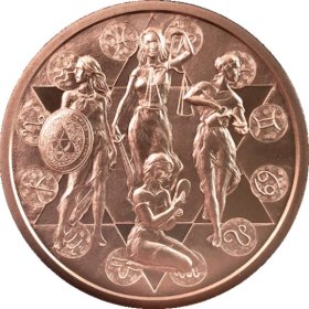 Zodiac Virtues #155 (2020 Silver Shield - Mini Mintage) 1 oz .999 Pure Copper Round